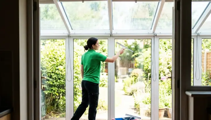Royal Cleaning's 3-person team outside a detached house near Wimbledon Common